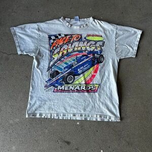 Vintage late 90s distressed f1 racing Indy car racing double sided graphic tee